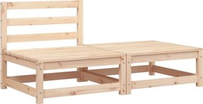 vidaXL Canapea de grădină fără brațe cu taburet, lemn masiv de pin
