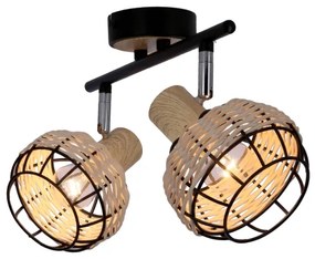 Spot TAJGA 2xE14/40W/230V ratan/negru