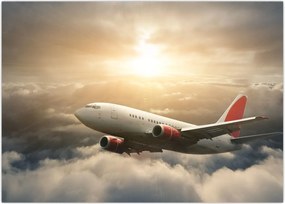 Tablou - Avion în nori (70x50 cm)