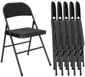 HOMCOM Set de 6 scaune pliante pentru dining scaune portabile cadru din oțel 45 x 46 x 78 cm negru | Aosom Romania