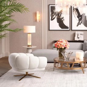 Fotoliu modern pivotant design LUX Sunset, Lyssa off-white