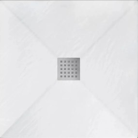 Cadita dus patrata Rea Rock 90x90 alb