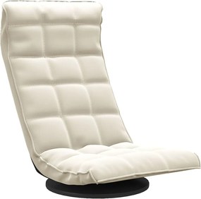 vidaXL Scaun de podea pivotant, crem, catifea