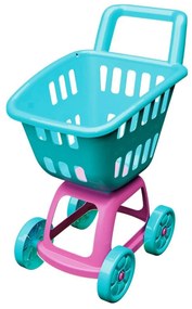 Carucior de cumparaturi in miniatura NOVOKIDS™ My First Shopping Cart , roti silentioase, inaltime maner 49 centimetri, dimensiuni 38X25X48 cm,