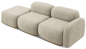 Șezlong modular bej cu tapițerie din țesătură bouclé (cu colț pe partea stângă) Ailani – Makamii