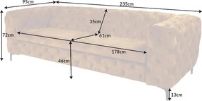 Canapea design Chesterfield, Microfibra, Maro Antic, MODERN BAROCK