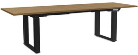Masă înălțime reglabilă OfficeTech Strong 240 x 80 cm, picioare negre, stejar piatra