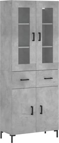 vidaXL Dulap înalt, gri beton, 69,5x34x180, lemn compozit