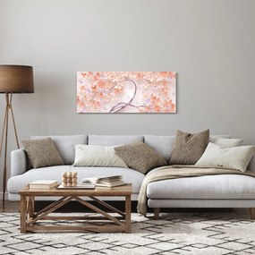 Tablou florilor de pom din coral - abstract (120x50 cm)