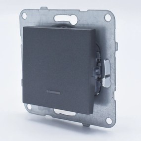 Intrerupator simplu cu led, 10A, IP20, Grafit, Panasonic Arkedia Slim/Karre Plus Plus