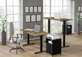 Masă PC electrică Motiva 120 (Negru + Stejar artisan). Promo -7%. 1124892