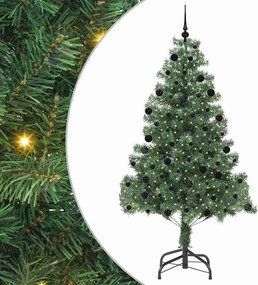 vidaXL Brad de Crăciun cu 300 LED cu suport Verde 210 cm PVC