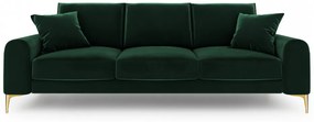 Canapea Larnite cu 4 locuri si tapiterie din catifea, verde inchis
