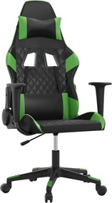 vidaXL Scaun de jocuri, negru și verde, piele ecologică