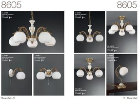 Lustra aplicata cu 3 brate clasic design italian din alama, sticla si lemn 8605 RA-PL. 8625/3