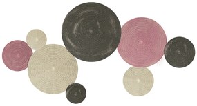 HOMCOM Artă Murală cu 8 Discuri 3D și Accesorii de Montare Incluse, Decorații Metalice de Perete, 110x7x58 cm, Bronz, Portocaliu și Galben | Aosom Romania