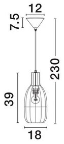 Lustra/Pendul design decorativ natural, ONA D 18cm