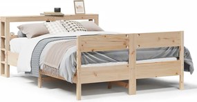 vidaXL Cadru de pat fără saltea, 140x190 cm, lemn masiv de pin