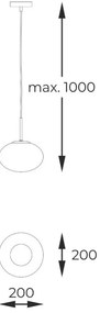 Lustra suspendata moderna Omi negru, 20cm
