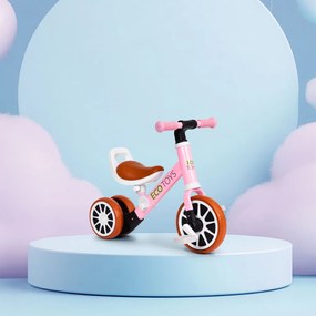 Triciclu jogging biciclete cu pedale 2 în 1 roz