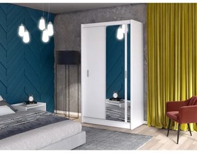 Dulap cu oglindă SABRINA 150x215 cm alb