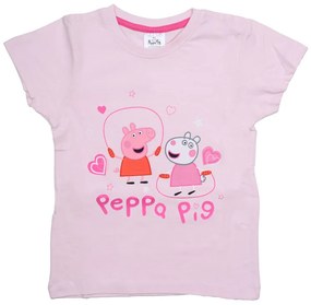 Tricou copii 2 buc PEPPA PIG roz deschis/alb - diferite marimi Marime: 98 - 104