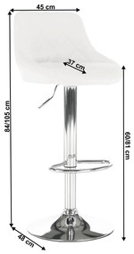 Zondo Scaun tip bar Mariora (alb piele ecologică). 1000120