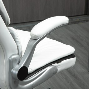 Scaun de birou ergonomic Vinsetto cu suporturi pentru brațe rabatabile, scaun de birou cu înălțime reglabilă și funcție de balans, scaun căptușit gros cu suport pentru brațe reglabil 69 x 67 x 113-121 cm | Aosom Romania