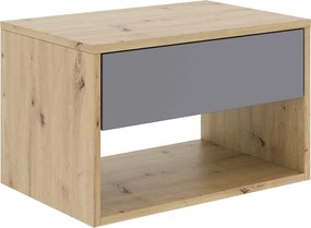 Noptiera Pedro, 1 Sertar, Stejar Artisan/Antracit, 53 x 35 x 33 cm