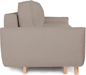 Canapea taupe extensibilă/cu spațiu de depozitare cu tapițerie din catifea reiată 218 cm Tori – Bonami Selection