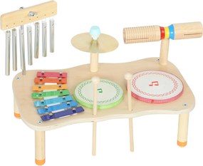AIYAPLAY Instrumente muzicale pentru copii din lemn Montessori cu tobă xilofon ton dublu talger clopoțel de vânt | Aosom Romania
