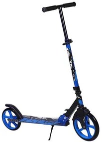 Trotineta copii si adolescenti NOVOKIDS™ Funky Camo PRO, Maxim 100 kg, Functie Super Brake, Diametru roata fata 230 mm, Albastru Camuflaj