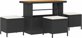 vidaXL Set de canapele pentru grădină cu pernă 10 pcs Negru și Crem