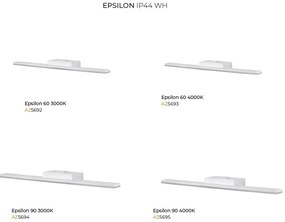 Aplica LED pentru oglinda/tablou IP44 Epsilon 60 alba 3000K