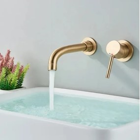 Baterie pentru lavoar LUNGO, montaj încastrat, auriu periat - REA-B4109