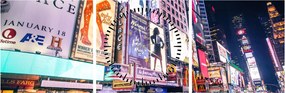 Tablou - New York Theather District (cu ceas) (90x30 cm)