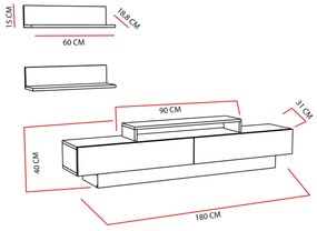 Mobilier living Luscious (alb + cordoba). 1102300