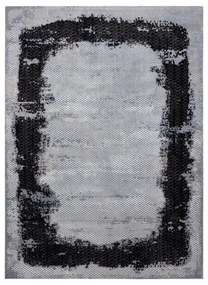 Covor CORE A004 Cadru, Umbrită - structural, două niveluri de lână, negru / gri deschis