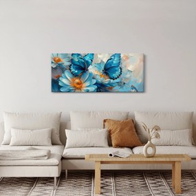 Tablou - Fluturi albaștri (120x50 cm)