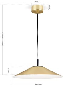 Lustra LED diamabila, Pendul metalic GOURMET Brushed Brass