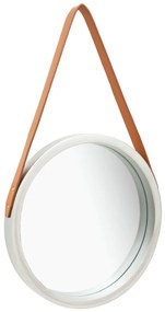 vidaXL Oglindă de perete cu o curea, 40 cm, argintiu