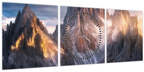 Tablou - Panoramă de munte (cu ceas) (90x30 cm)