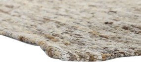 Covor din lână și bumbac țesut manual, antiderapant, maro natural, 200 x 300 cm, 2170 GSM, „Wool Cotton Carpet"