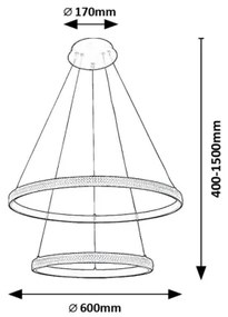 Lustră LED pe cablu Rabalux 72259 GRETE LED/60W/230V 3000K