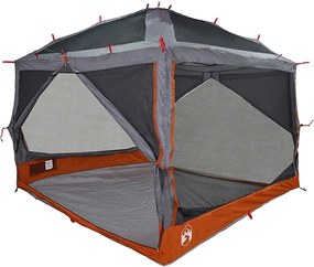 vidaXL Cort interior 7-Persoane Gri și Portocalie 300 x 300 x 250 cm