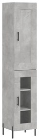 3200397 vidaXL Dulap înalt, gri beton, 34,5x34x180 cm, lemn prelucrat