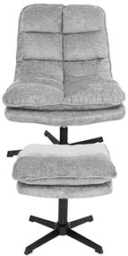 Fotoliu rotativ relaxant KATANIA cu taburet, gri deschis