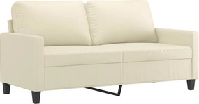 vidaXL Canapea cu 2 locuri, crem, 140 cm, piele ecologică