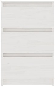 Noptiere, 2 buc, alb, 40x29,5x64 cm, lemn masiv de pin 2, Alb