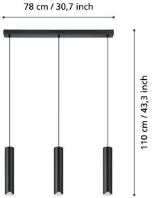 Lustră LED RGBW dimabilă pe cablu Eglo 901124 BALAMORTA-Z 3xLED/3,7W/230V